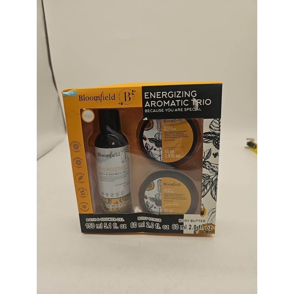 Bloomfield (Energizing Aromatic Trio) Bath set 3pcs Shower Gel Body Butter Scrub